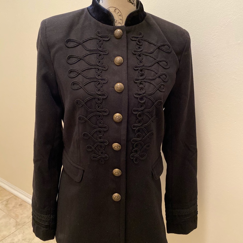 Free Generation Black Velvet-trim band jacket